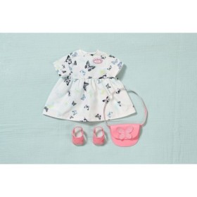 Baby Annabell Rochita cu fluturasi, sandale si gentuta pentru papusi 43 cm